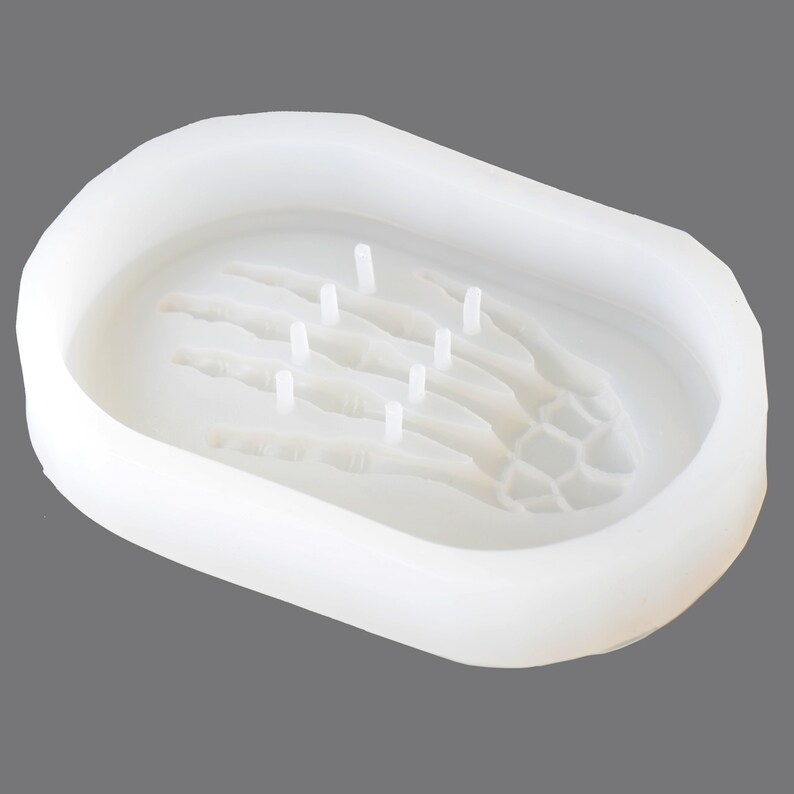 DIY Concrete Molds Oval Soap Dish with Skeleton Hand Silicone Etsy