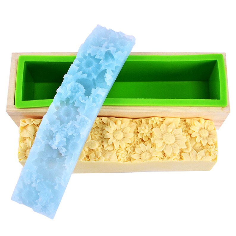 Silicone Loaf Molds for Soap Rectangular Mould with Wooden Box Etsy