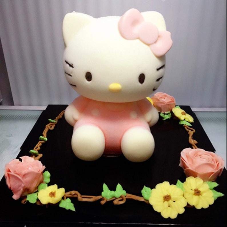 Nicole 3D Mousse Cake Silicone Mold Hello Kitty Handmade resin Etsy