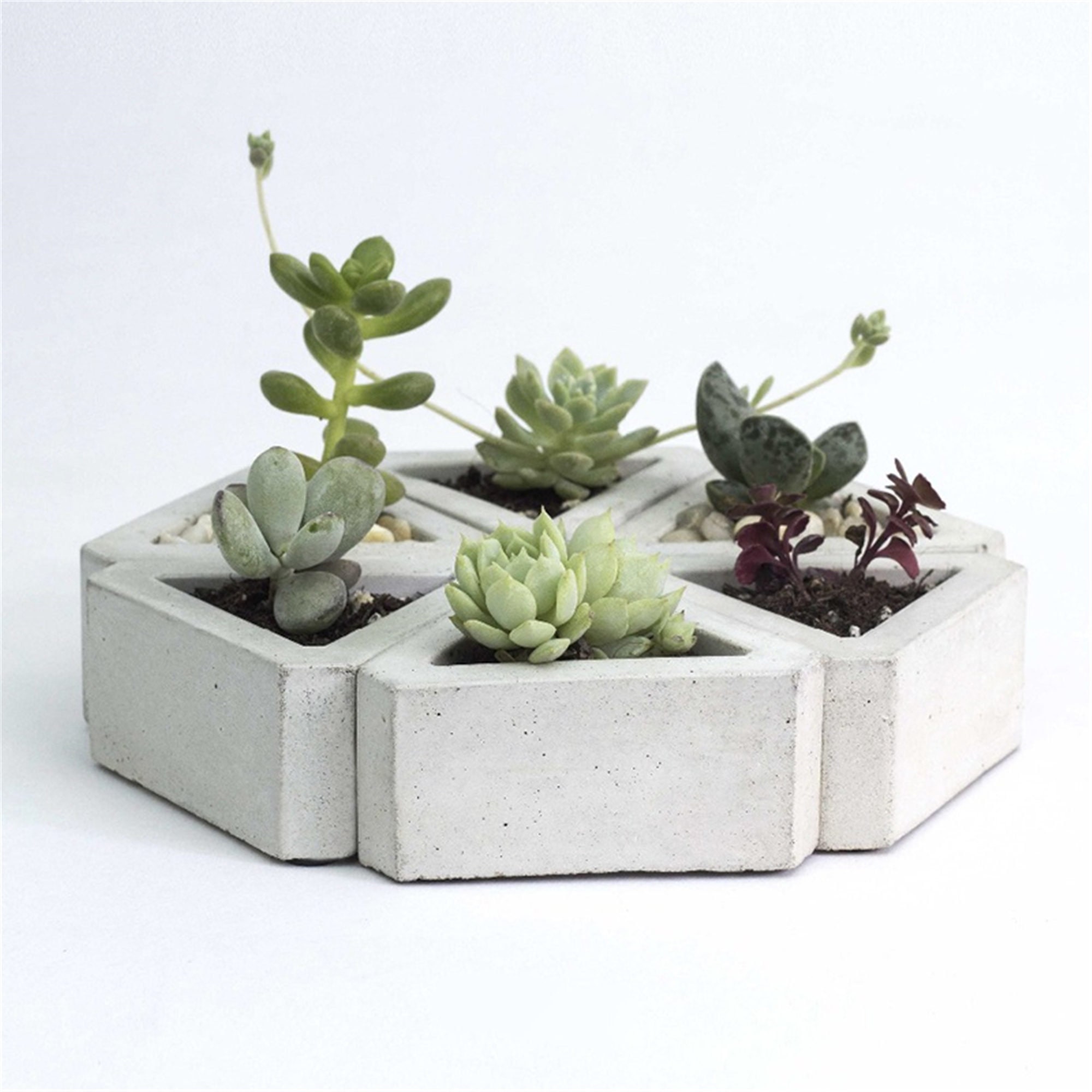 Concrete Planter Mold Triangle Silicone Pot Molds Desktop Home Etsy