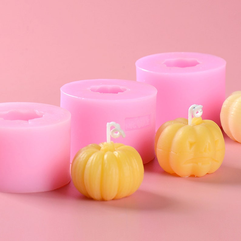 3D Handmade Pumpkin Shaped Candles Silicone Mold Halloween Etsy