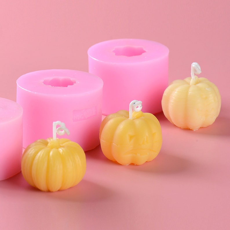 3D Handmade Pumpkin Shaped Candles Silicone Mold Halloween Etsy
