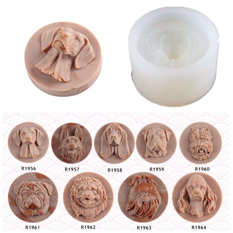 Cute Dog Silicone Soap Molds Doggy Face Chocolate Mold DIY Etsy