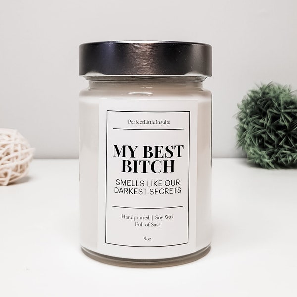 My Best Bitch Candle, Soy Wax Candle, Funny Gift, Best Bitch Gift, Funny Candle, Gift For Her, Scented Candle, Soy Candle, Bestfriend Gift