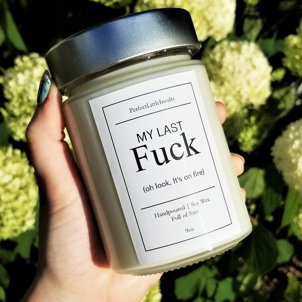 My Last Fuck Candle, Soy Wax Candle, Funny Gift, Housewarming Gift, Funny Candle, Swear Candle, Gift For Her, Scented Candle, Soy Candle