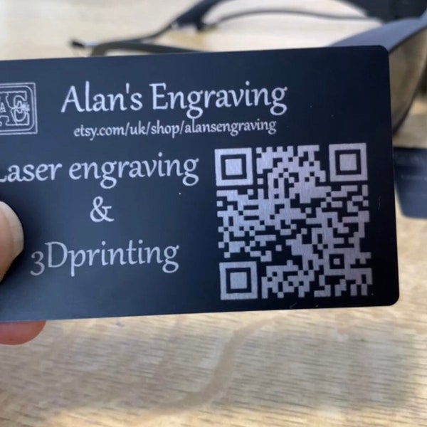 Aluminium laser etched business card.