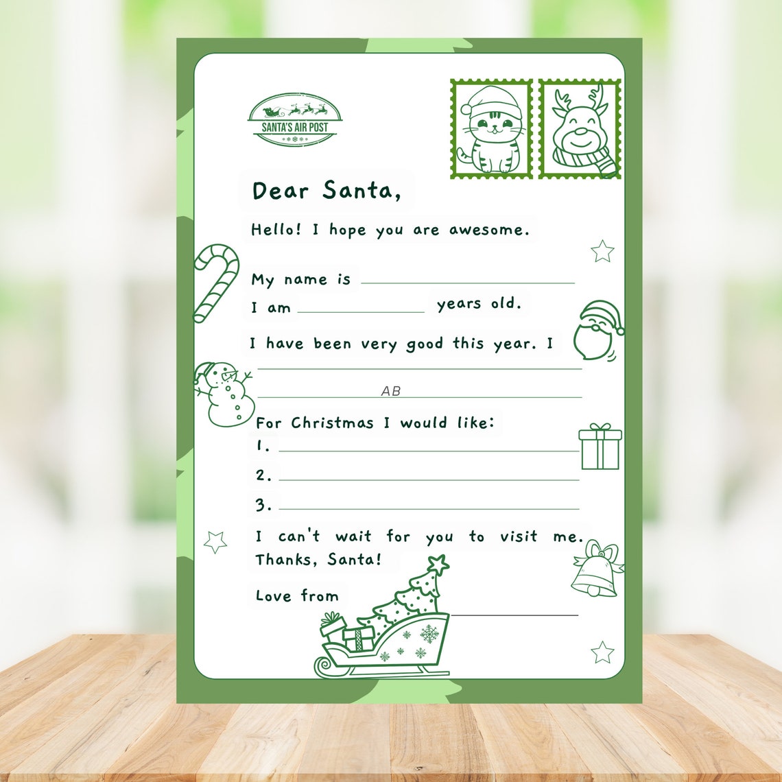 Dear Santa Coloring Page Fun Christmas Activity for Kids - Etsy