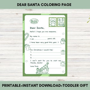 Dear Santa Coloring Page Fun Christmas Activity for Kids - Etsy