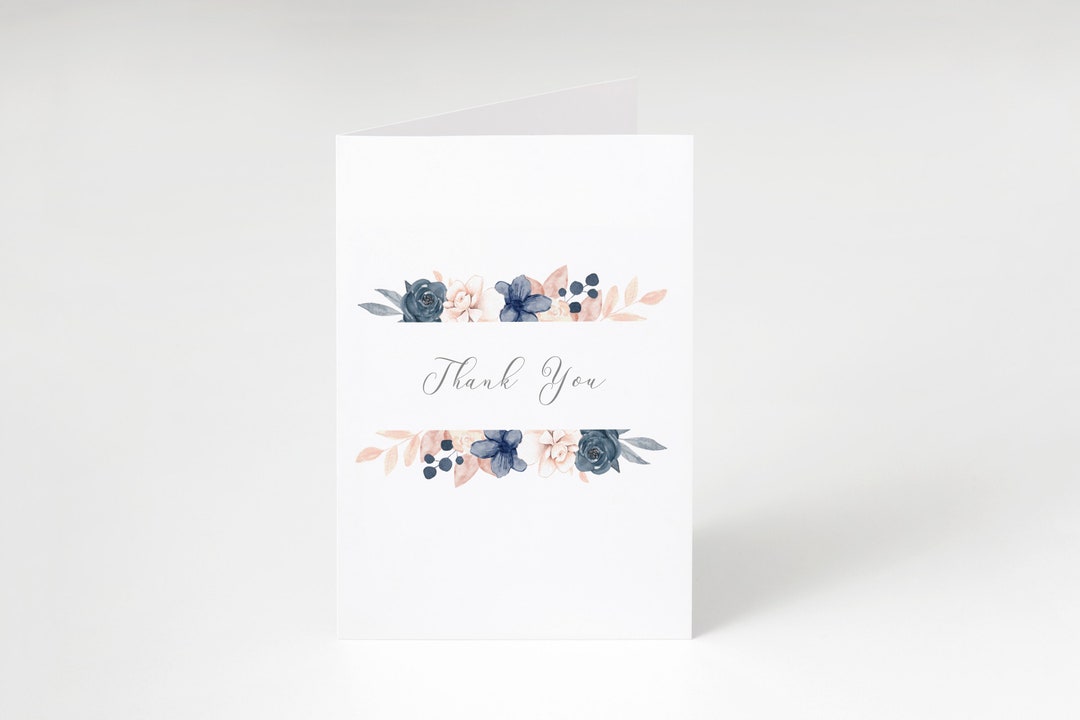 Floral Thank You Card Template, Editable Printable (instant Download ...