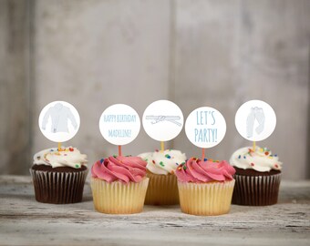 BJJ Cupcake Topper Template, BJJ Cupcake Toppers, BJJ Birthday Party, Editable Toppers, Instant Download
