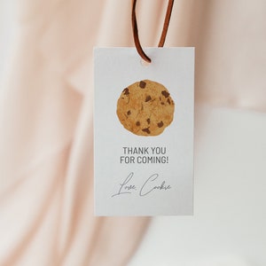 Chocolate Chip Cookie Theme Favor Tag Template, Cookie Birthday Favor Tag, Cookie Party Favor Tag, Editable Tags Template, Instant Download