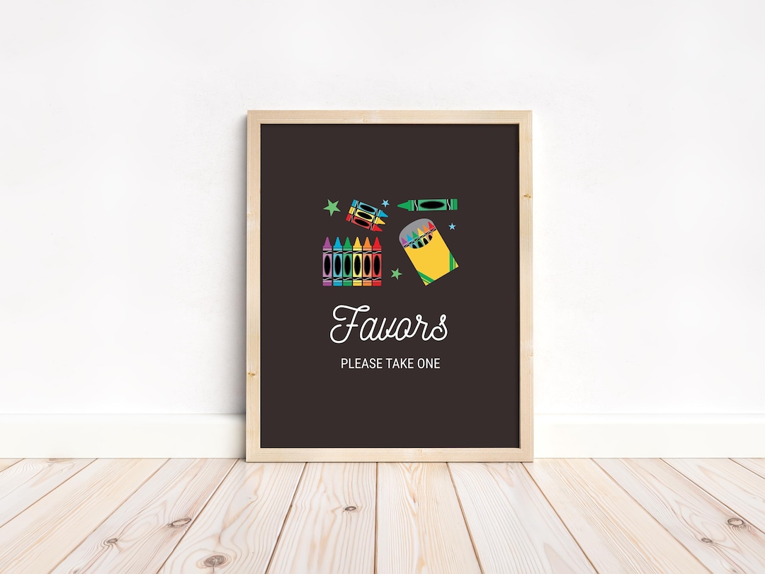 Coloring Tabletop Sign Template, Editable Party Sign (instant Download ...