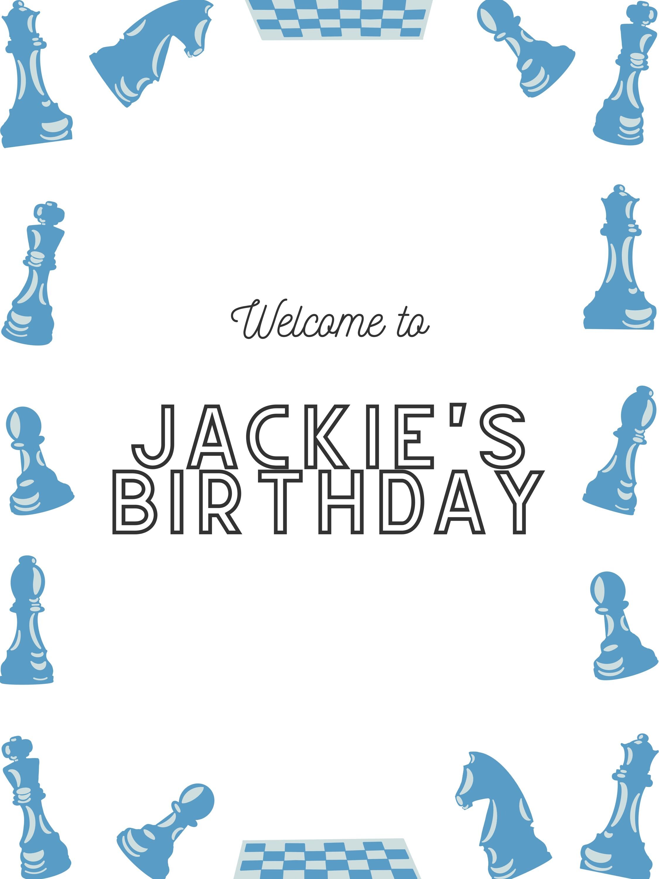 Chess Welcome Sign Template, Party Decor (instant Download) - Etsy