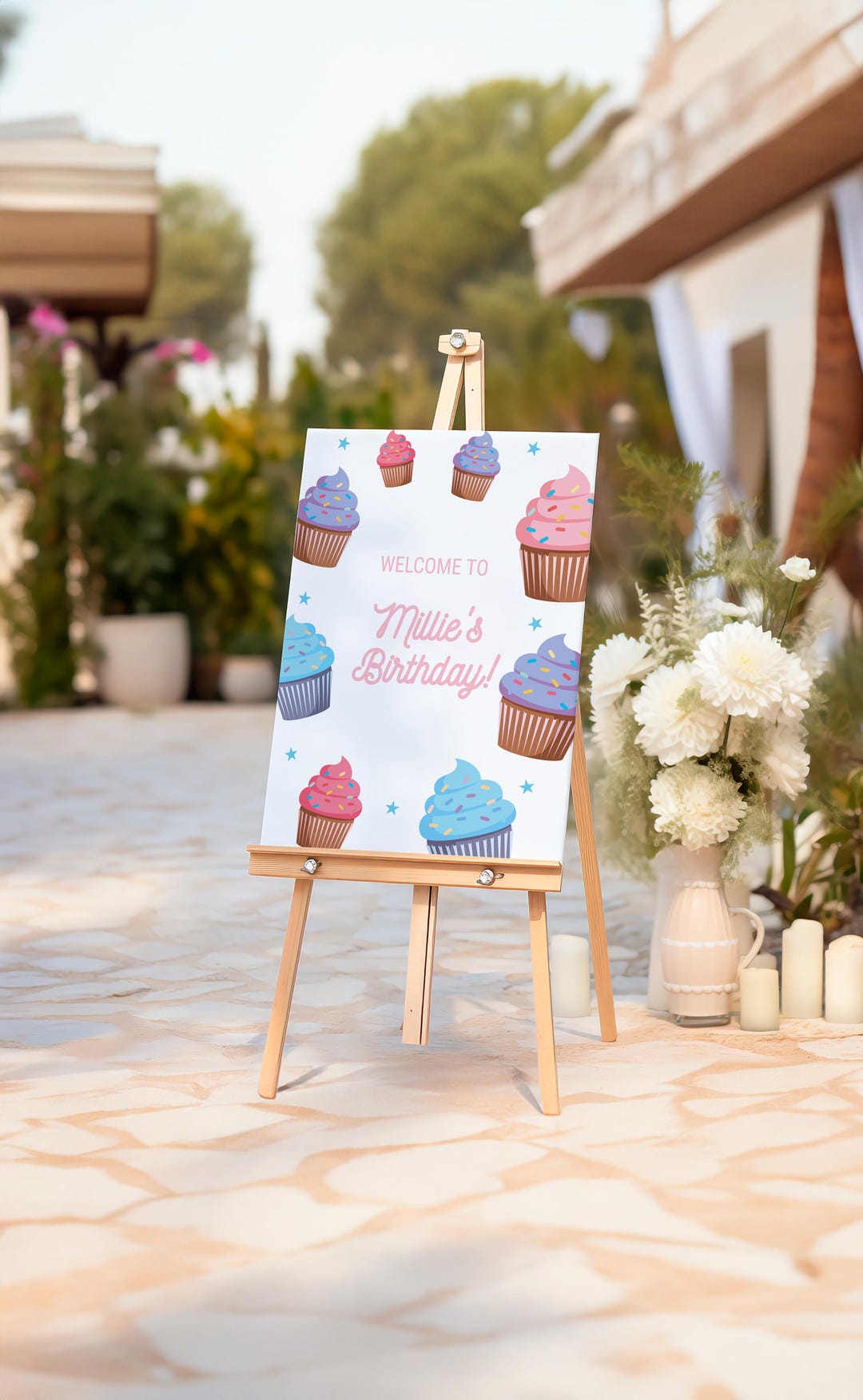 Cupcake Welcome Sign Template, Editable Cupcake Poster, Birthday Cake ...