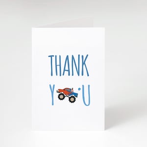 Monstertruck Kartenvorlage, Monstertruck Danke Vorlage, Monstertruck Party Dankeskarte, Party Favor Printable, Instant Download