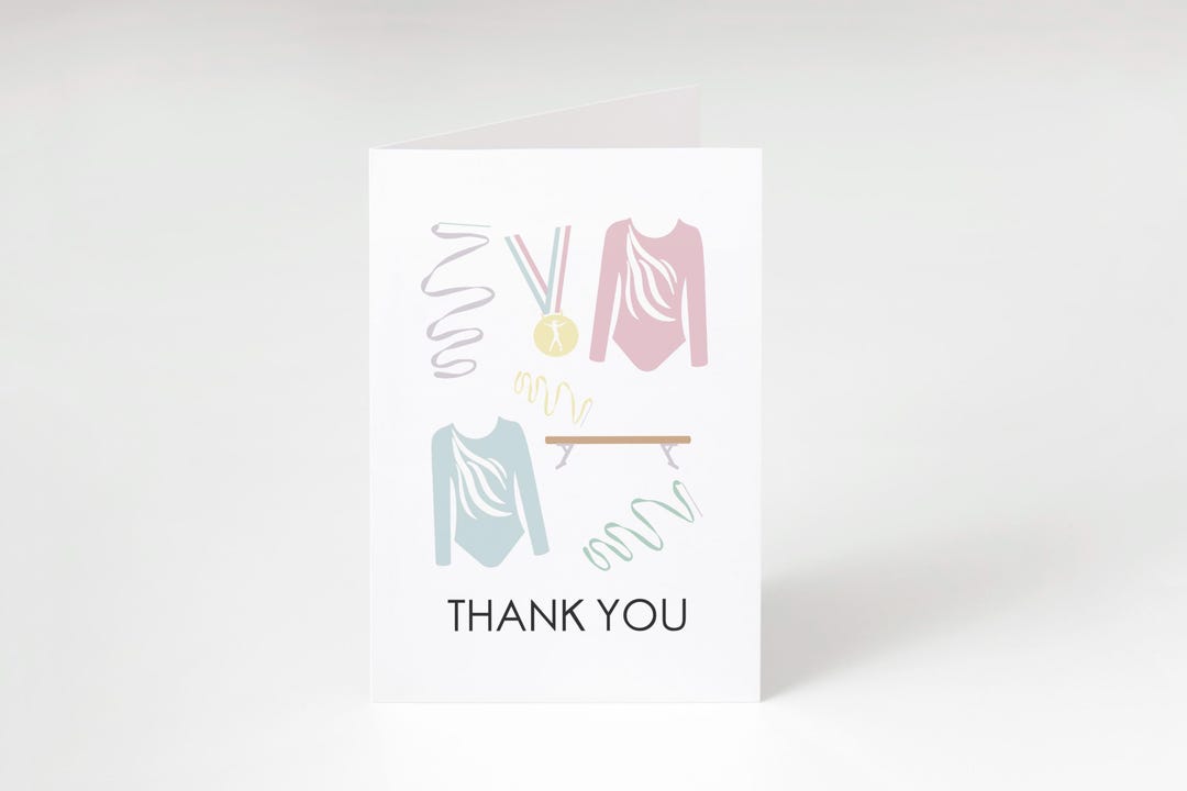 Gymnastics Thank You Card Template, Birthday Party (instant Download ...