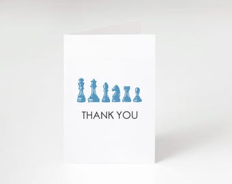 Chess Thank You Card Template, Birthday Party Note (Printable, Instant Download)