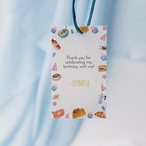 Breakfast Party Favor Tag Template, Breakfast Birthday Party Favor Tags, Breakfast Party Favor Tag, Editable Tags Template, Instant Download