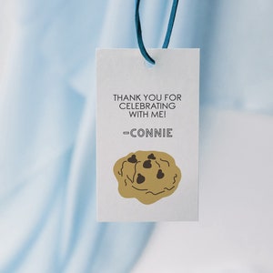 Cookie Party Favor Tag Template, Cookie Birthday Party Favor Tags, Cookie Birthday Favor Tag, Editable Tags Template, Instant Download