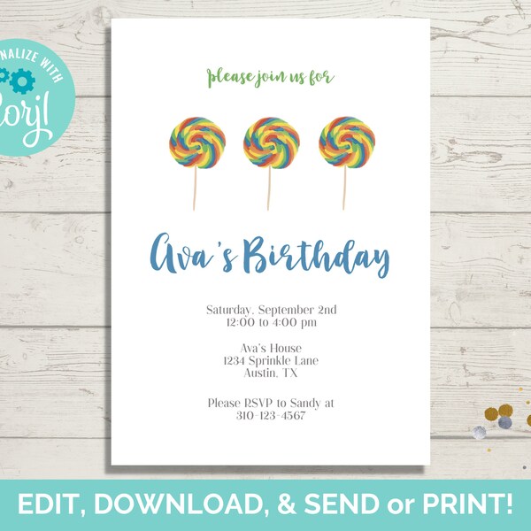 Lollipop Invite - Etsy
