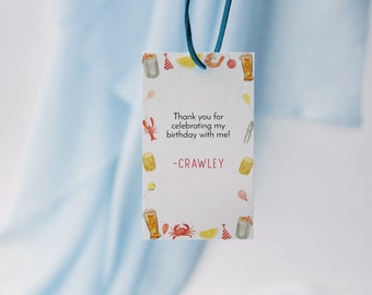 Seafood Boil Party Favor Tag Template, Birthday Party Favor Tags, Birthday Favor Tag, Editable Tags Template, Instant Download