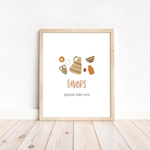 Pottery Tabletop Sign Template, Editable Party Sign (Instant Download)