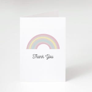 Rainbow Card Template, Rainbow Thank You Template, Rainbow Party Thank You Card, Party Favor Printable, Instant Download