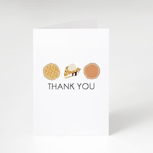 Modelo de cartão de agradecimento de torta, cartão de agradecimento de festa de aniversário de torta, para impressão, download instantâneo
