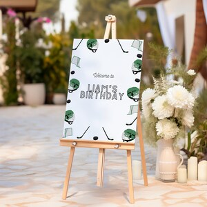 Hockey Welcome Sign Template, Hockey Birthday Poster, Hockey Party Decorations, Editable Template, Instant Download