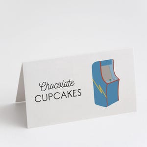Arcade Food Tent Template, Arcade Birthday Party Food Labels, Editable Food Tents, Instant Download