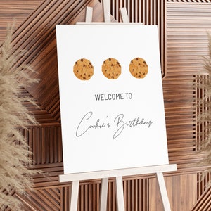 Chocolate Chip Cookie Welcome Sign Template, Cookie Poster, Cookie Party Decoration, Editable Template, Instant Download