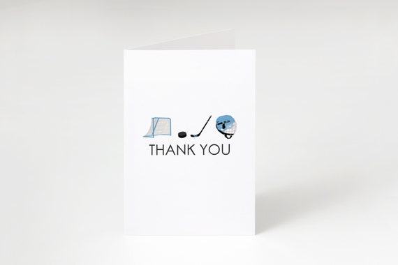 Hockey Thank You Card Template, Editable Birthday Card (Instant Download)