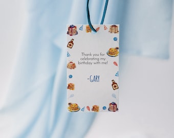 Pancake Party Favor Tag Template, Pancake Breakfast Party Favor Tags, Birthday Favor Tag, Editable Tags Template, Instant Download