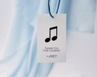 Music Party Favor Tag Template, Music Birthday Party Favor Tags, Birthday Favor Tag, Editable Tags Template, Instant Download