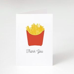 Fries Card Template, French Fries Birthday Party Thank You Card, Printable, Instant Download