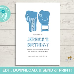 Boxing Birthday Invitation Template, Editable Boxing Birthday Party Invite, Instant Download