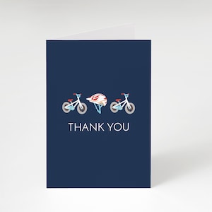 Bicycle Thank You Card Template, Bike Birthday Party Thank You Card, Printable, Instant Download