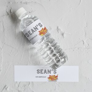 Seafood Boil Water Bottle Label Template, Seafood Boil Birthday Party Water Bottle Labels, Editable Label, Instant Download