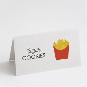 Fries Food Tent Template, Fries Birthday Party Food Labels, Editable Food Tents, Instant Download