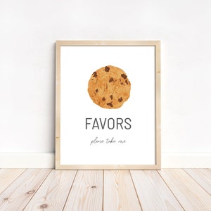 Chocolate Chip Cookie Theme Tabletop Sign Template, Cookie Birthday Party Decoration, Cookie Tabletop Sign, Instant Download