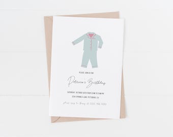 Sleepover Birthday Invitation Template, Pajama Party Invite (Instant Download)