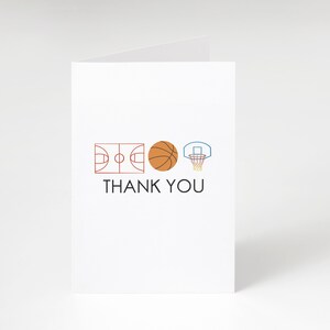 Modèle de carte de remerciement de basket-ball, carte de remerciement de fête d'anniversaire de basket-ball, imprimable, téléchargement immédiat