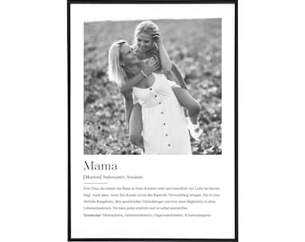 Mama Geschenk personalisiertes Poster - frischgebackene Mama, Fotogeschenk Mama, Geburtstagsgeschenk Mama, Mama 60 Geschenk