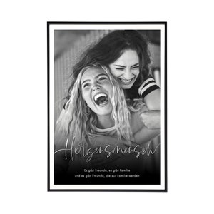 Herzensmensch Geschenk zum Geburtstag - beste Freundin Geburtstagsgeschenk, Lieblingsmensch Bild, personalisiertes Poster für Freunde