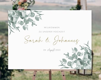 Welcome sign wedding eucalyptus - welcome sign decoration, wedding acrylic, wedding decoration, wedding decoration, welcome sign