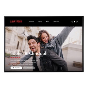 Personalisiertes Filmposter - Netflix Bild für Paare, Geschenk für die Freundin / Freund, mit eigenem Spruch, Poster ohne Rahmen