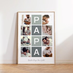 Personalized photo poster "Dad" - Personalized photo collage for Dad for Father's Day, Thank you Dad, digital template for download