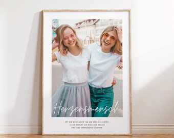 Affiche photo sincère - Collage photo personnalisé pour votre meilleur ami avec votre propre dicton et photo, modèle numérique à télécharger