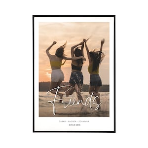 Freundin Geschenk zum Geburtstag - Geburtstagsgeschenk für die beste Freundin, personalisiertes Poster mit Definition, Freundinnen Bild