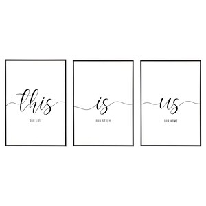 Set di poster per la famiglia "This is us" - Regalo, Casa, Set di 3, Decorazione, Soggiorno, Amore, Famiglia, Set di poster